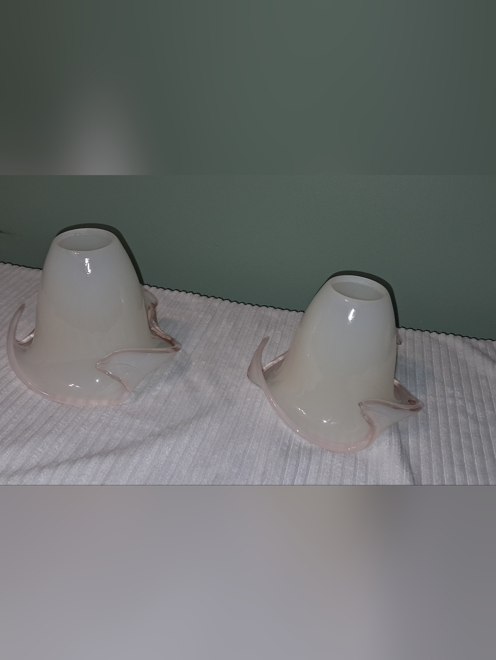 Murano Style Glass Art Light Fixture Shades Set Of 2